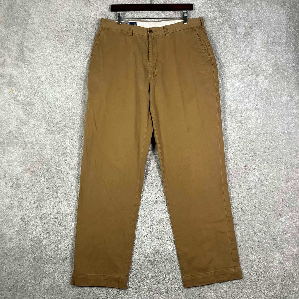 Vintage Polo Ralph Lauren Prospect Pant Mens 35/32 Brown Classic Chino Cotton